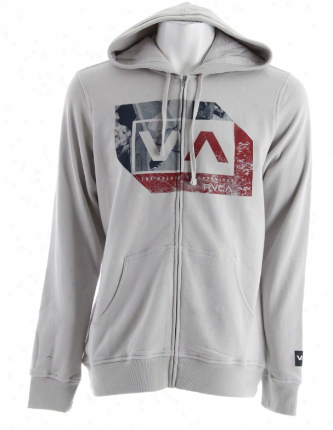 Rvca Opposite Box Zip Hoodie Cement