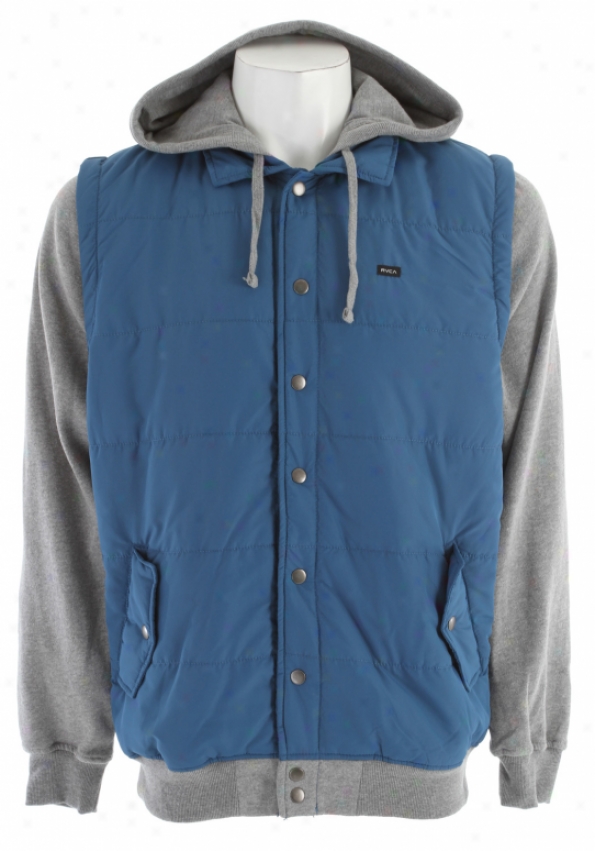 Rvca Puffer Fleece Iv Hoodie Blue Glory