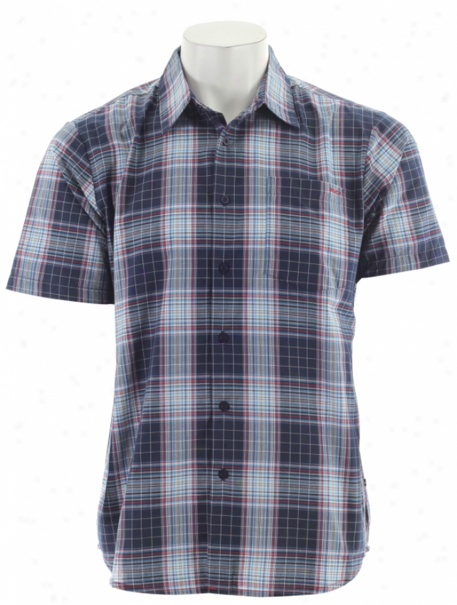 Rvca Spectrum Plaid S/s Shirt Docker Blue