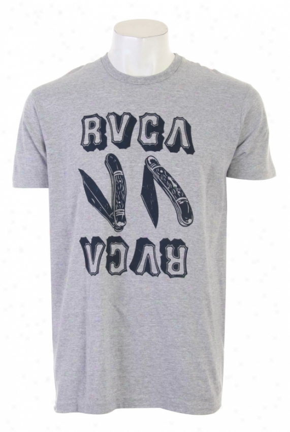 Rvca Wood Carving T-shirt Grey Noise