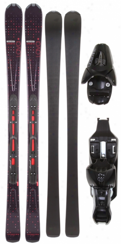 Salomon Origins Lava Skis Black/red W/ L9 Bindingss B80