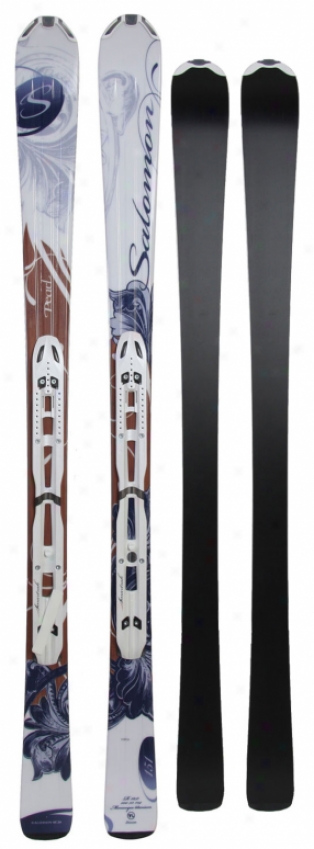 Salomon Origins Pearl Skis W/ L9 B80 Bindings White/brown/blue