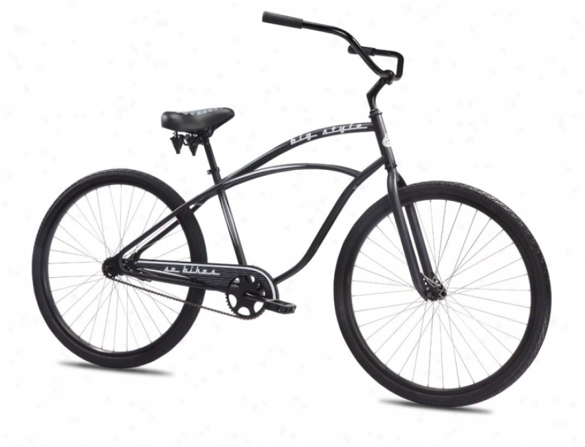 Se Big Style Single Speed Beach Cruiser Bike Mourning Matte 29&quot;