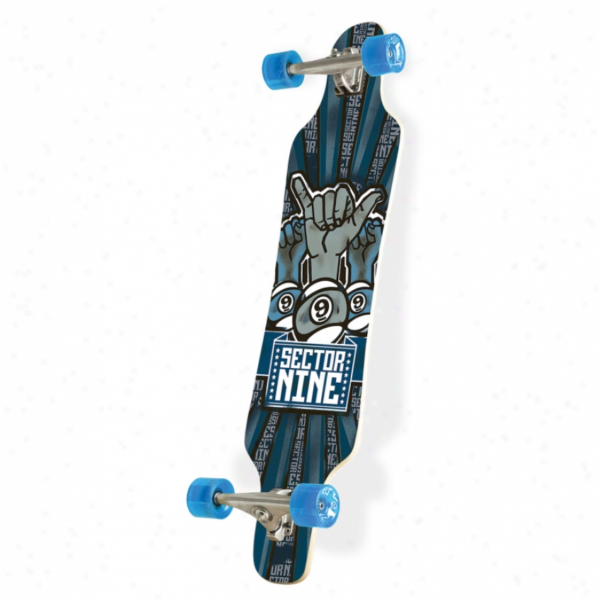 Sector 9 Super Shaka Platinum Longboard Skateboard Complete Blue