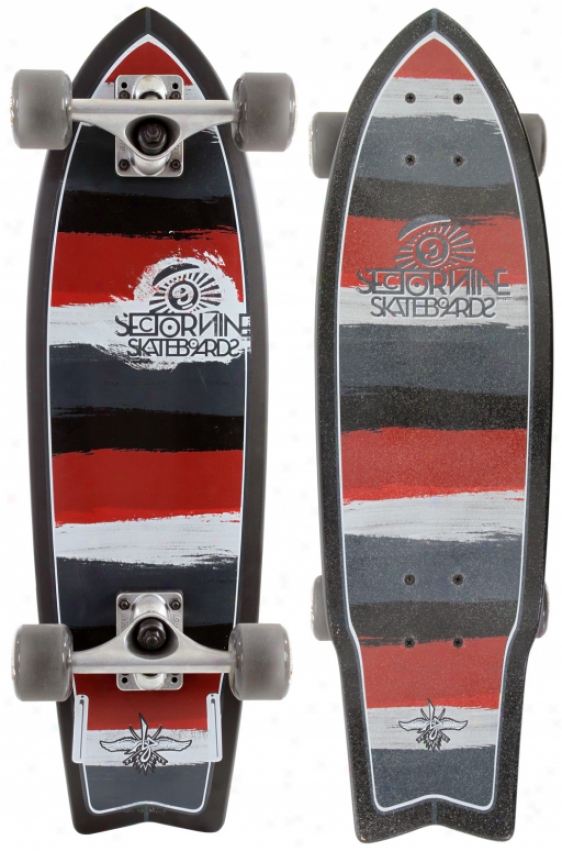 Sector 9 Twin 28 Mini Longboard Skateboard Total Black/red