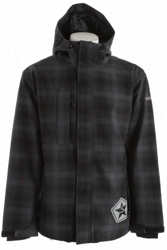 Sessions Evolution Plaid Snowboard Jacket Black Plaid