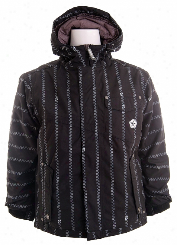 Sessions Force Pin Zip Ski Jacket Black/white Stargyle