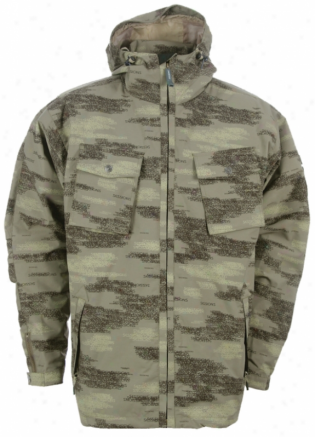 Sessions Gomer Pile Snowboard Jacket Green Camo