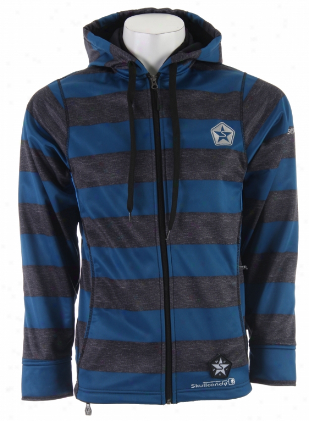 Sessions Kreuger Stripe Skullcandy Softshell Snowboard Jacket Blue Heather Wale