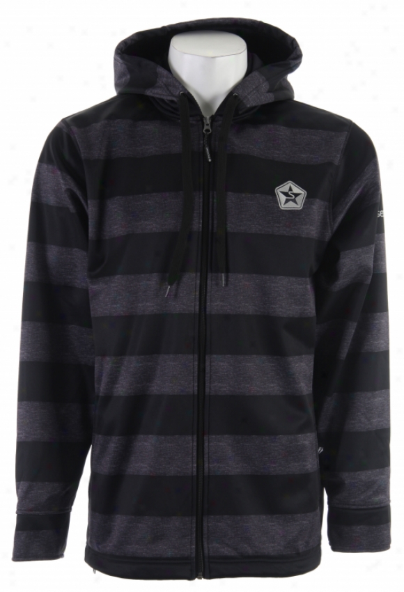 Sessions Kreuger Stripe Softshell Snowboard Jacket Black Heathe rStripe