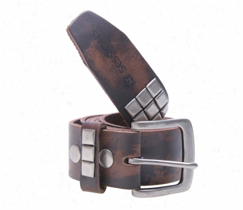 Sessions Leather Stud Belt Java Brown