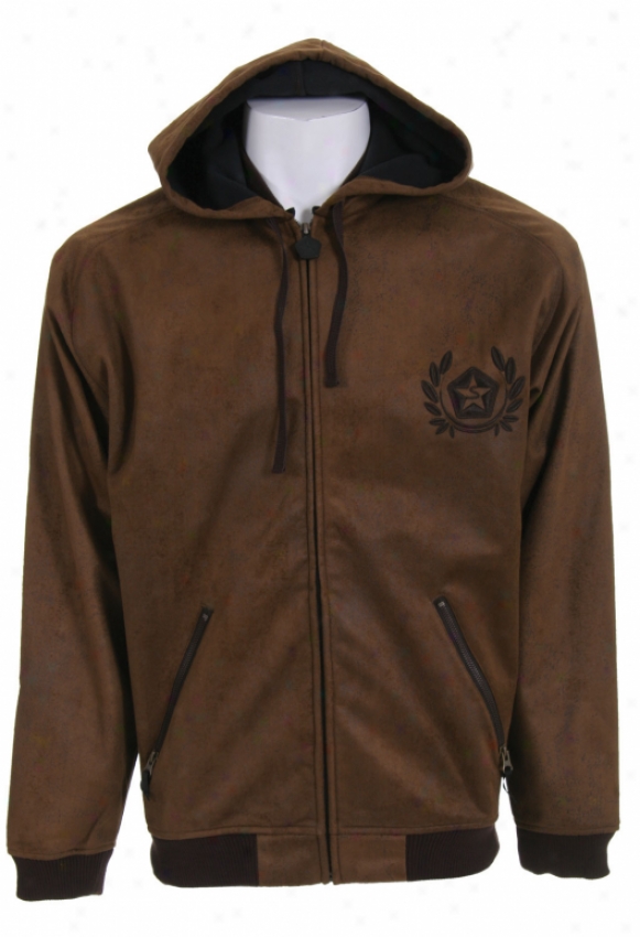 Sessionz Maverick Softshell Hoodie Brown Leather