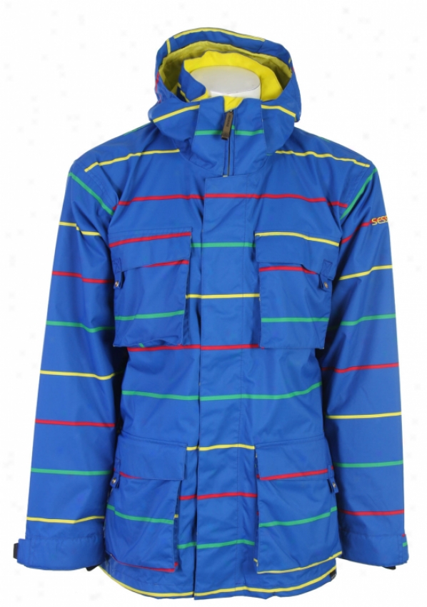 Sessions Replay Snowboard Jacket Blue Prnit Pop