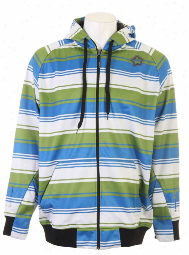 Sessions Retro Stripe Softshell Jacket Lime Retro Stripe