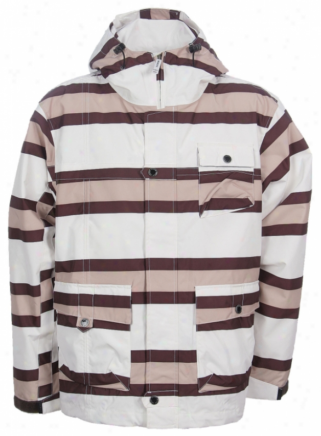 Sessions Shamrock Stripe Snowboard Jacket White/khaki