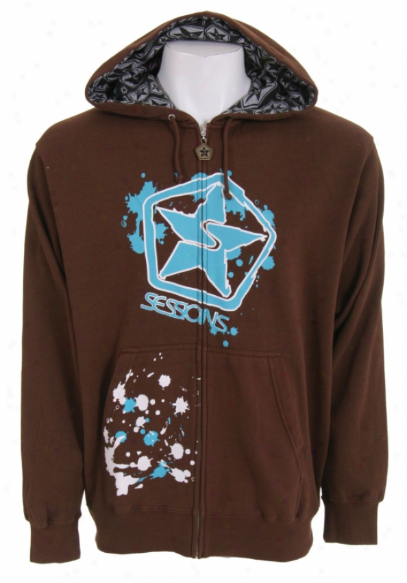 Sessions Stressed Zip Hoodie Dk Brown