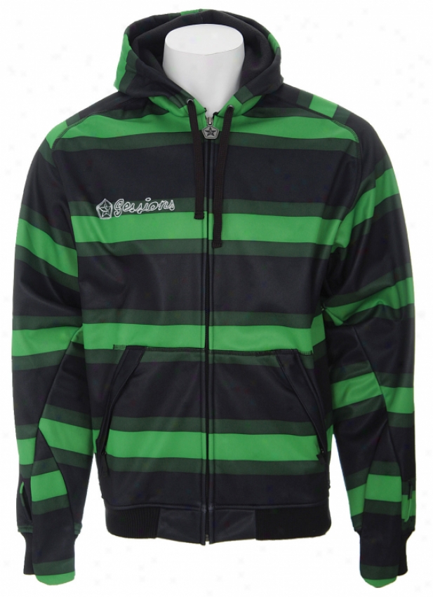 Sessions Stripe Softsuell Hoocie Krgpto Green Stripe