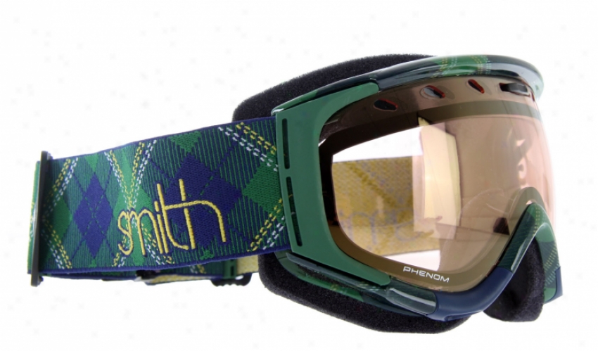 Smith Phenom Snowboard Goggles Heritage Green Tartan/gold Sensor Mirror Lens