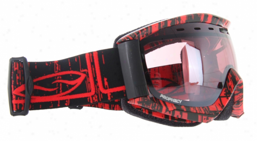 Forge Prophecy Snowboard Goggles Black/red Rise&amp;fall/ignitor Mirror Lens