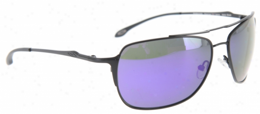 Smith Rosewood Sunglasses Matte Black/polarized Deep Purple Pattern Lens