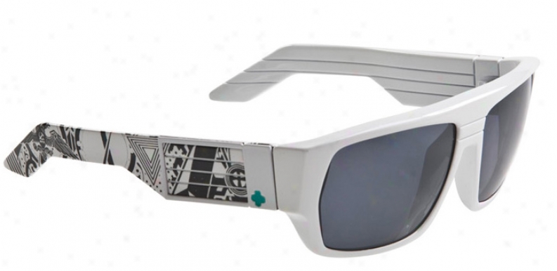 Spy Blok Sunglasses Wihte W/ Crazy Print/grey Lens