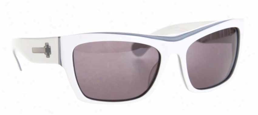 Spy Viente Sunglasses White/black Stripes/grey Lens