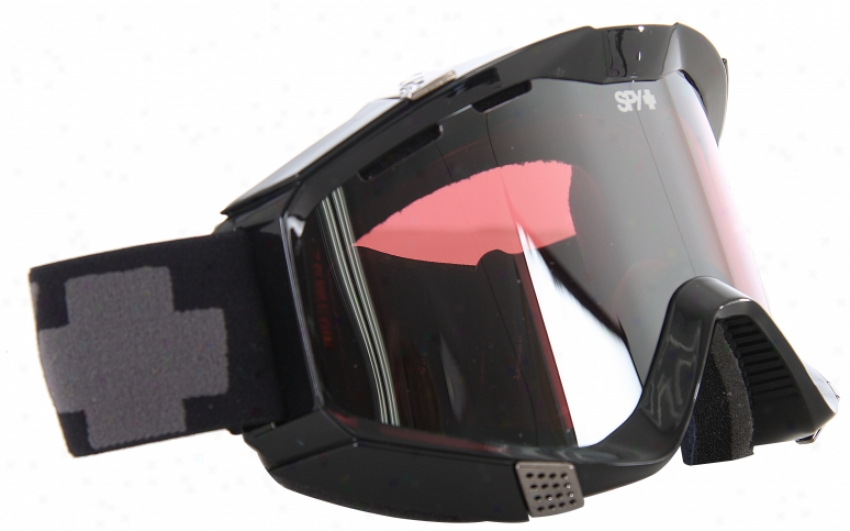 Spy Zed Snowbkard Goggles Black Sabbath Rose W/ Silver Mirror With Persimmon Lejs