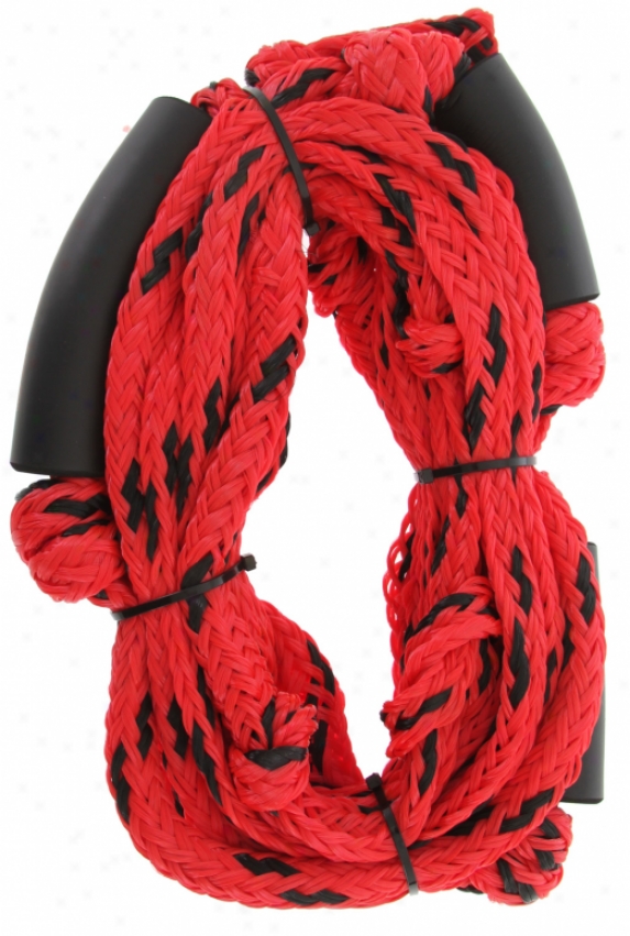 Straight Line Knotted Wake Surf Rope Red