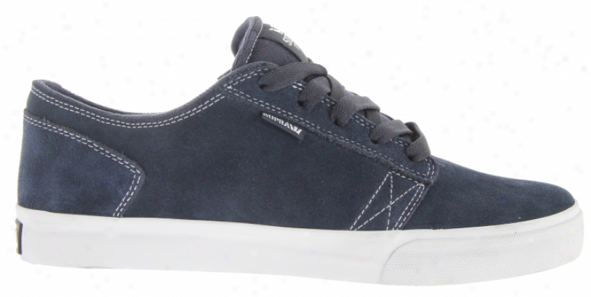 Supra Amigo Skate Shoes Navy Suede W/ White Stitcihng