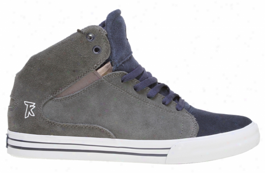 Supra Society Mid Skate Shoes Grey/blue Suede