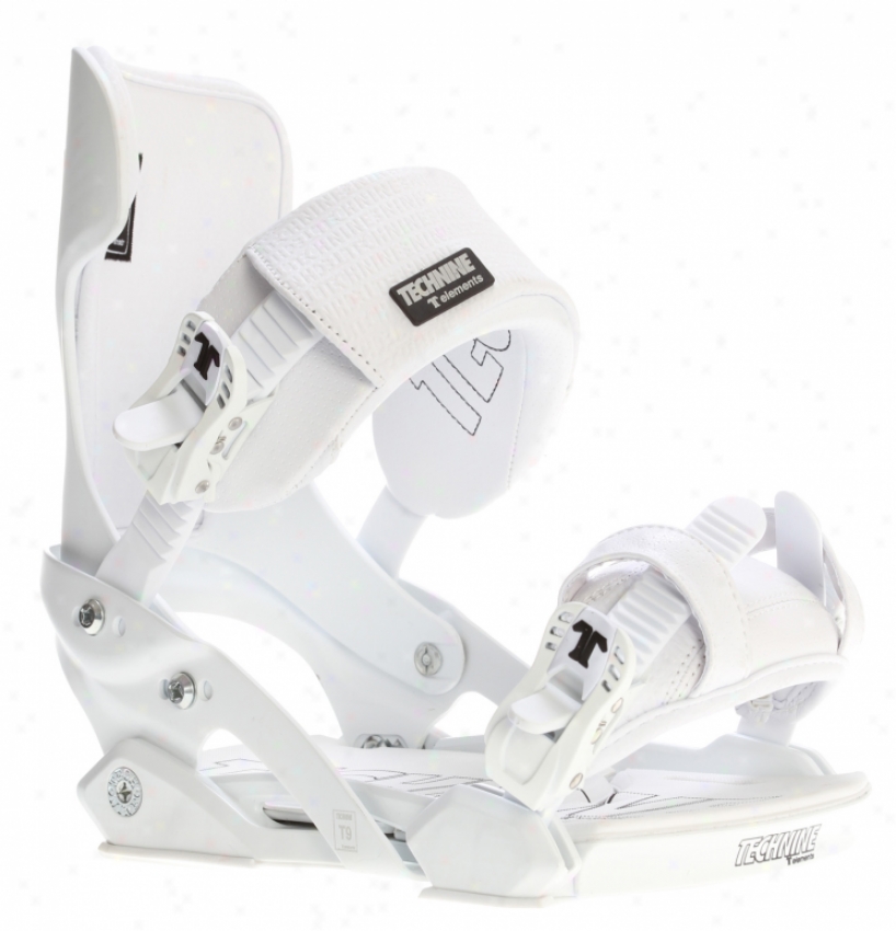 Technine Elements Pro W/ Scrub Hook Snowboard Bindings White