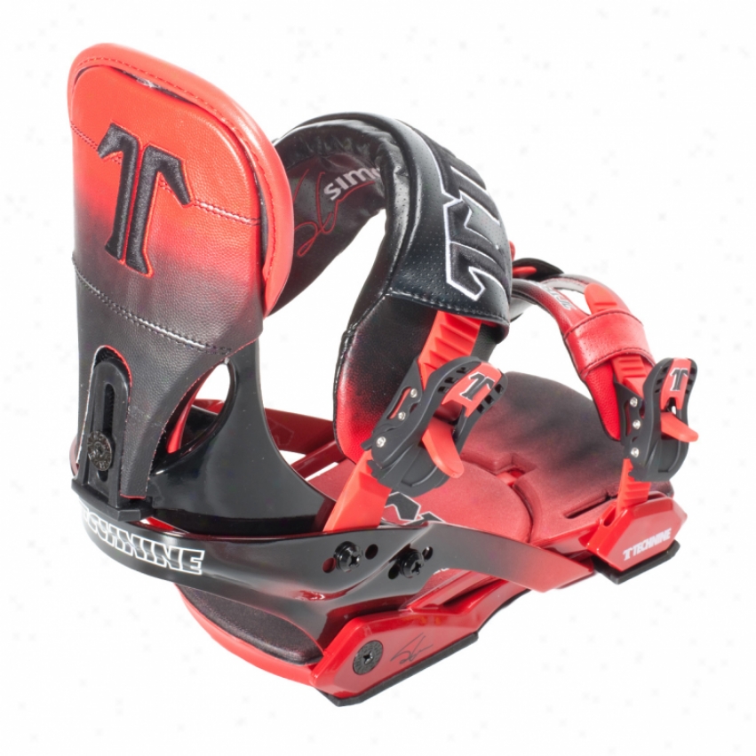 Technine Simon Chamberlain Pro Snowboard Bindings Red Fade