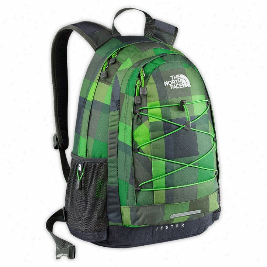 The North Face Jester Backpack Fig Green Plaid