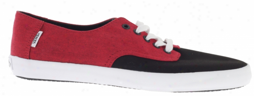 Vans E Street Skate Shoes (chambray) Red/black