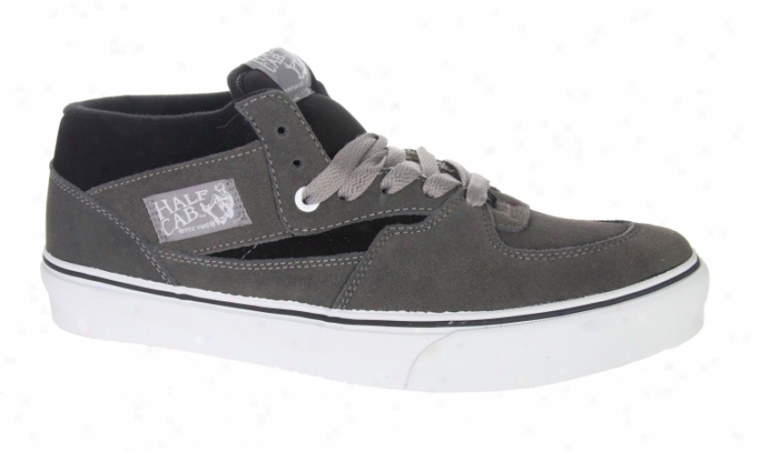 Vans Half Cab Skate Shoes Black Suede/grey