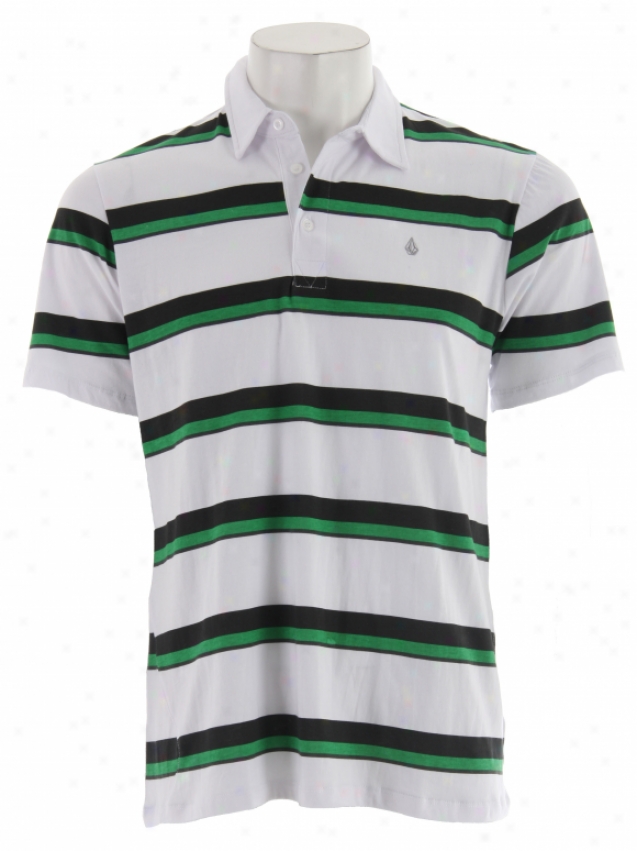 Volcom Bangin Stripe Polo Shirt White