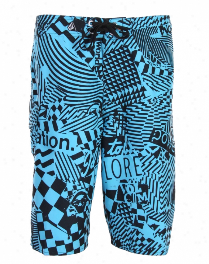 Volcom Maguro Print Mod Boardshorts Cyan/black