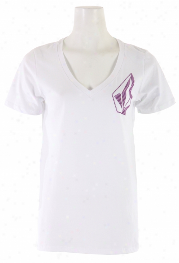Volcom Ston3 Cool V-neck T-shirt White