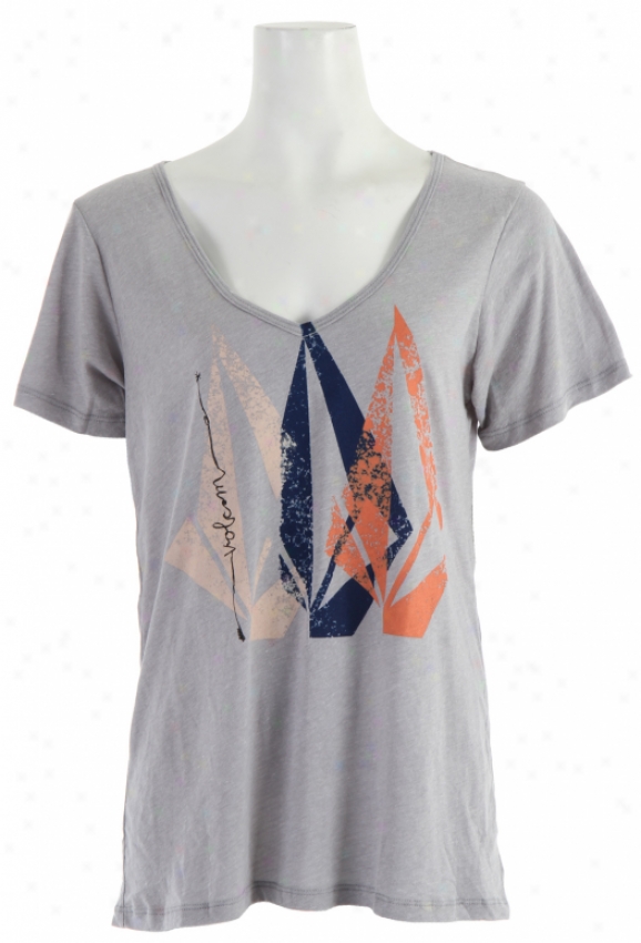 Volcom Stonecil Boyfriend V T-shirt Heather Grey