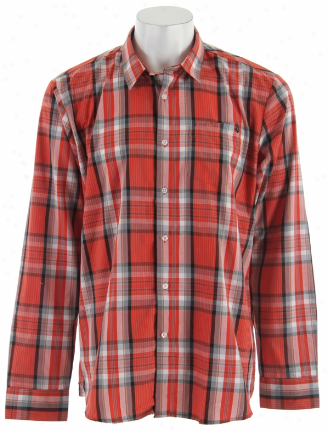 Volcom X Factor Plaid L/s Shirt Clay