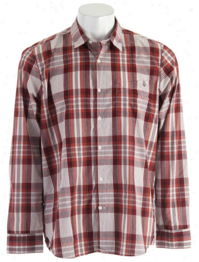 Volcom X-factor Plaid L/s Shit Washed Out Burgjndy