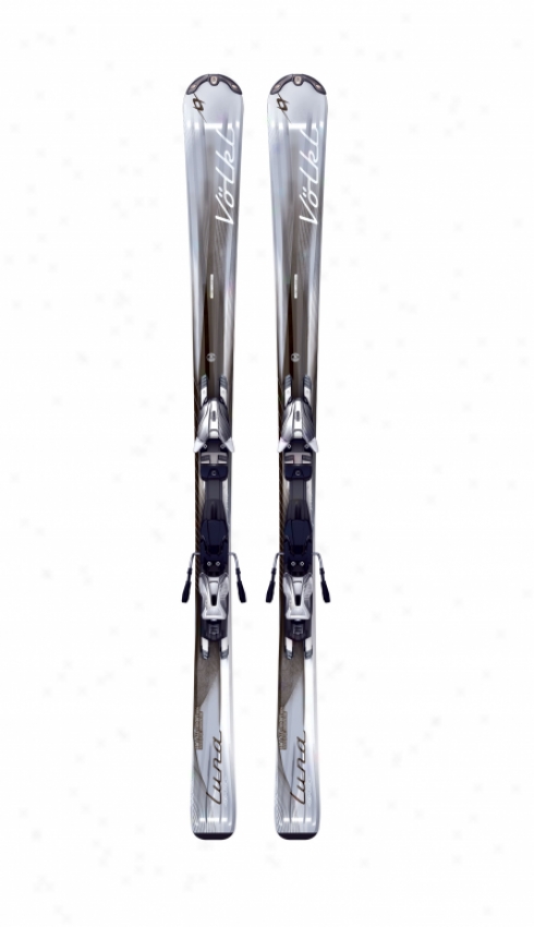 Volkl Luna Skis W/ 3motion 10.0 Attiva D Blk/wh/sil Bindings