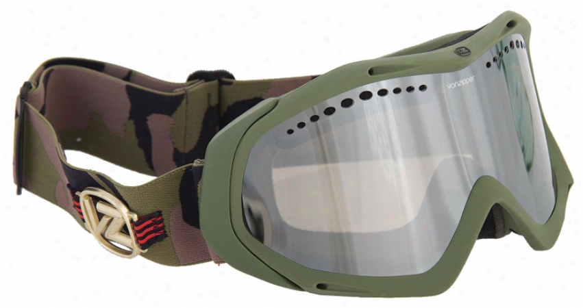 Vonzipper Bushwick Snowboard Goggles Olive/chrome Lens