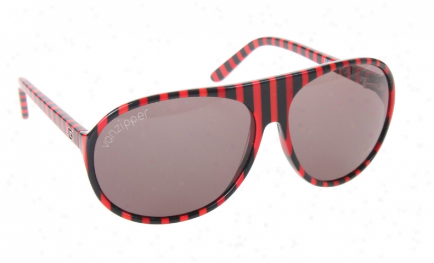 Vonzipper Rockford Sunglasses Red Black Jwil Stripe Lens