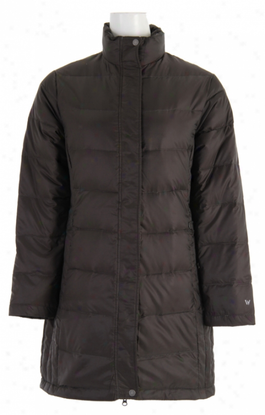 White Sierra Flurry Long Down Jacket Caviar