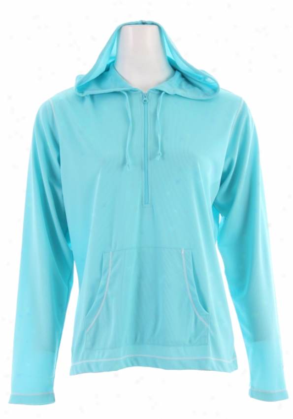 Wnite Sierra Swamp Half Zip Hoodie Turquoise