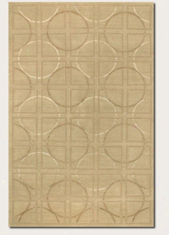 10' X 14' Area Rug Circle And Square Pattern In Beige And Ivory