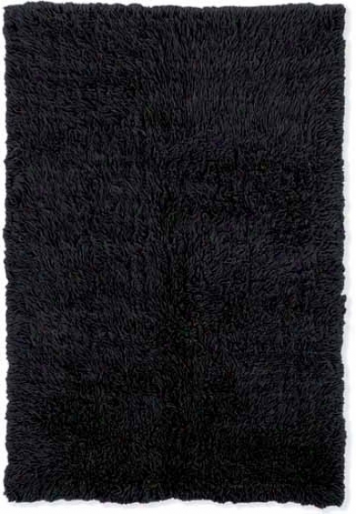 10' X 14' Flokati Area Rug - 100% Wool Black Color