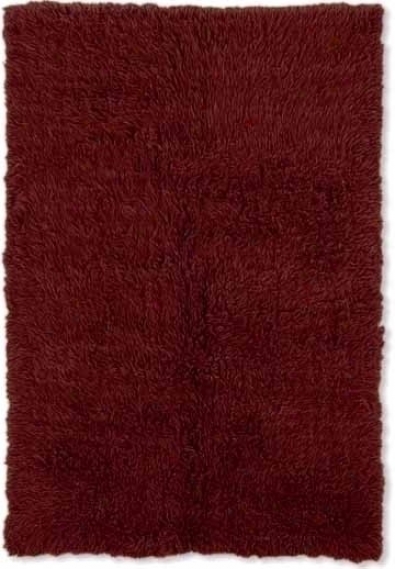 10' X 14' Flokati Area Rug - 100% Wool Burgundy Color