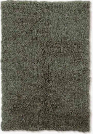 10' X 14' Flokati Area Rug - 100% Wool Olive Color